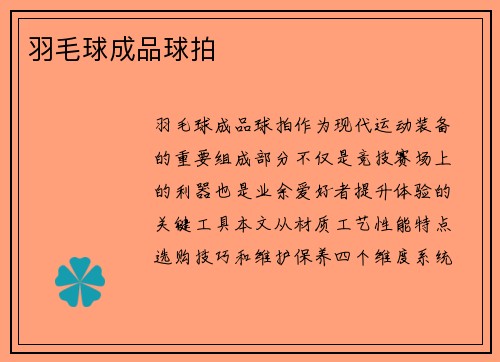 羽毛球成品球拍