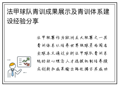 法甲球队青训成果展示及青训体系建设经验分享